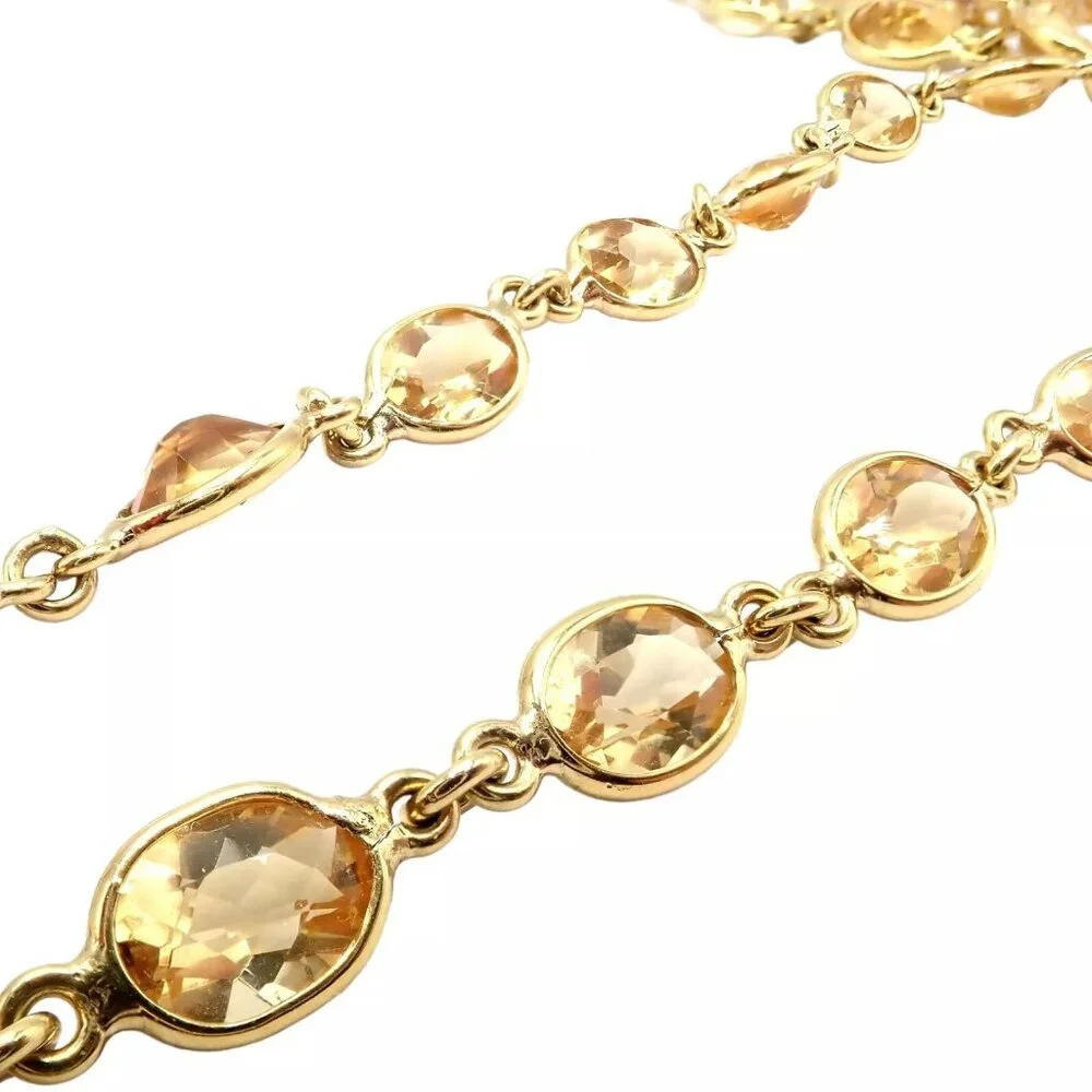 Rare! Authentic Laura Munder 18k Yellow Gold Citrine Long 24